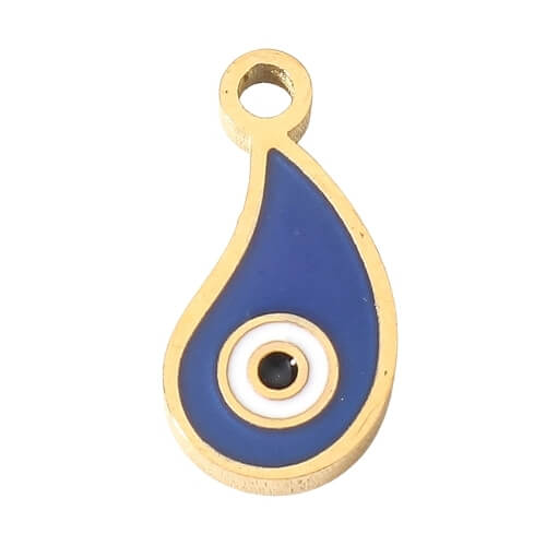 Œil goutte bleu - 10x6mm