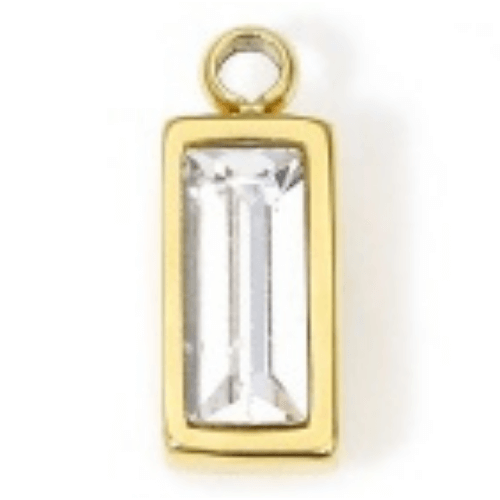 Pierre rectangle blanc - 9mm