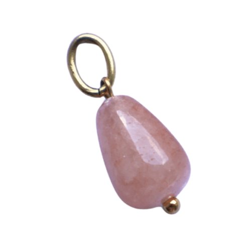 Goutte d'eau pierre rose chaire - 12mm