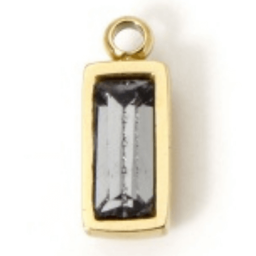 Pierre rectangle gris - 9mm