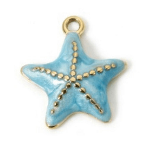 Étoile de mer bleu - 15x14mm