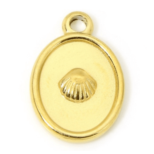Coquillage or ovale - 16x13mm