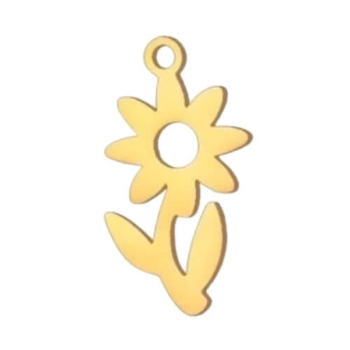 Fleur or - 12x7mm