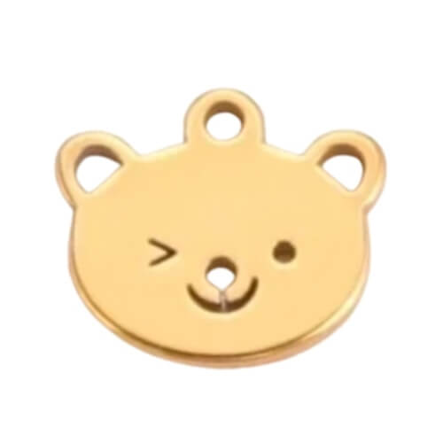 Ourson or - 10x8mm