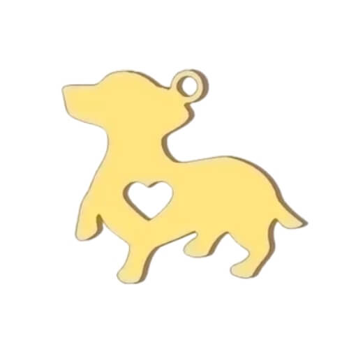 Chien or - 18x15mm