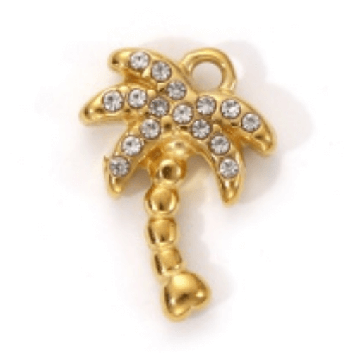 Palmier strass - 14x9mm