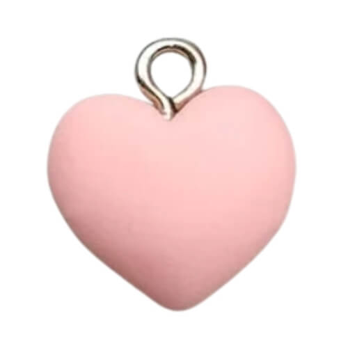 ⚠️ Cœur résine rose - 14x12mm