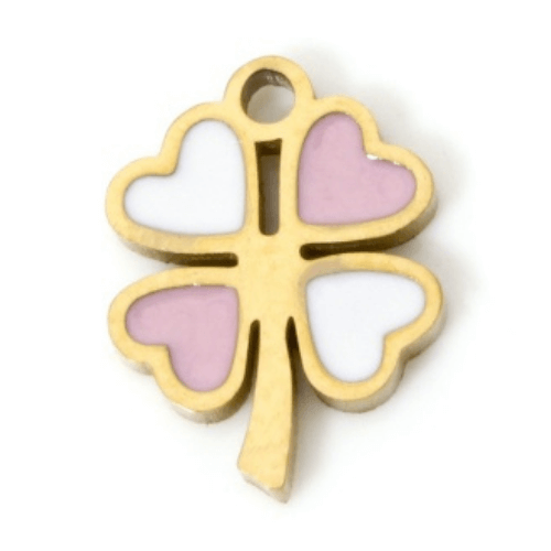 Trèfle rose - 10x8mm