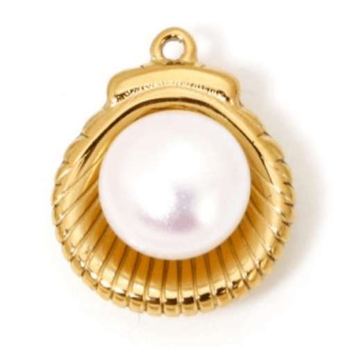 Coquillage or perle nacrée - 13x13mm