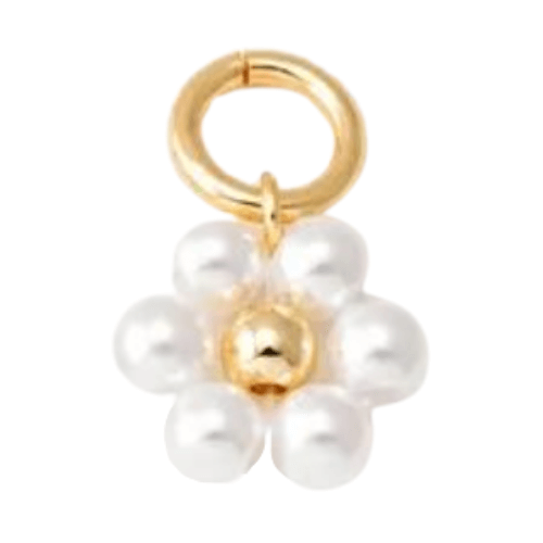 Fleur perles blanc nacré - 9mm