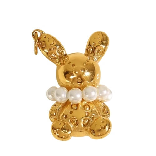 Lapin perles - 21x13mm