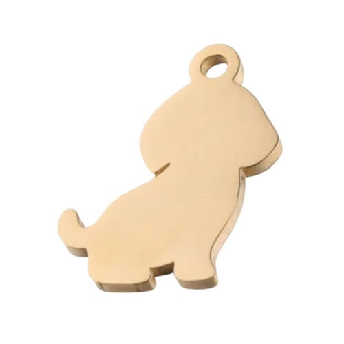 Chien or - 17x15mm