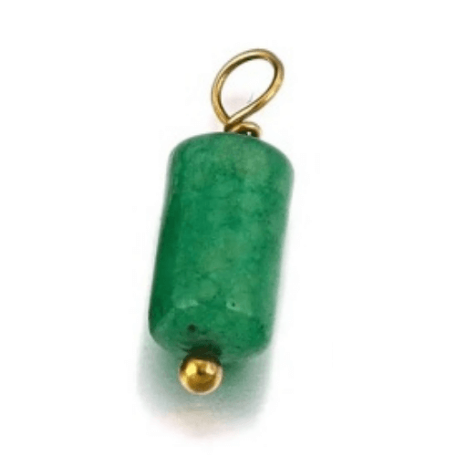 Perle cylindre vert foncé - 10mm