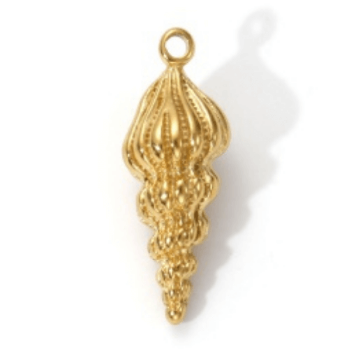Coquillage or - 24x12mm