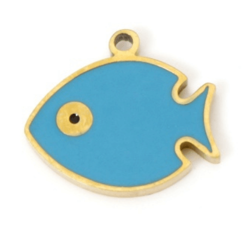 Poisson bleu - 12x8mm