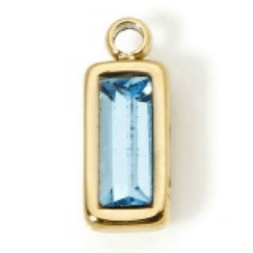 Pierre rectangle bleu clair - 9mm