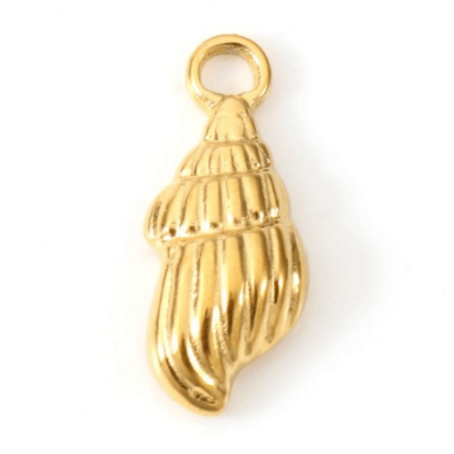 Coquillage or - 14x8mm