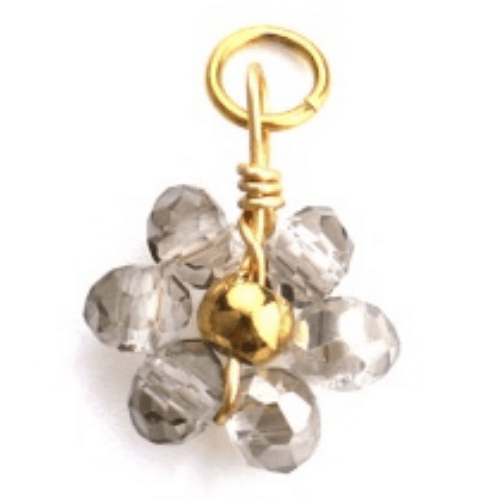 Fleur perles gris - 10mm