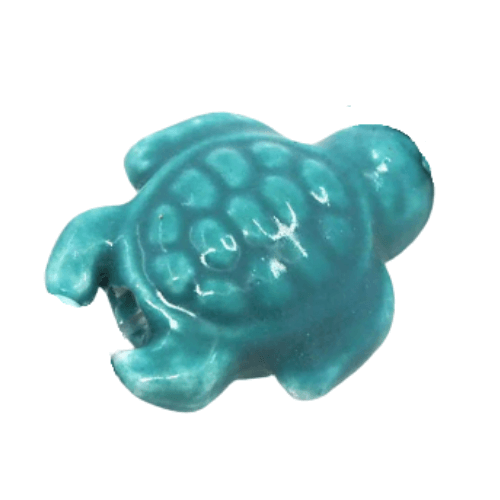 ⚠️ Tortue céramique bleu canard - 19x15mm