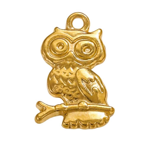 Hibou or - 20x15mm