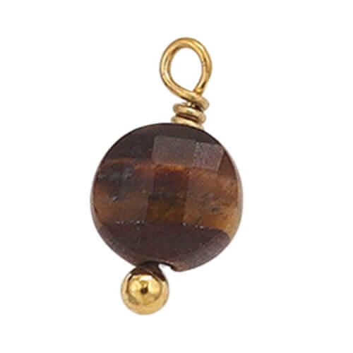 Pierre ronde plate marron - 6mm