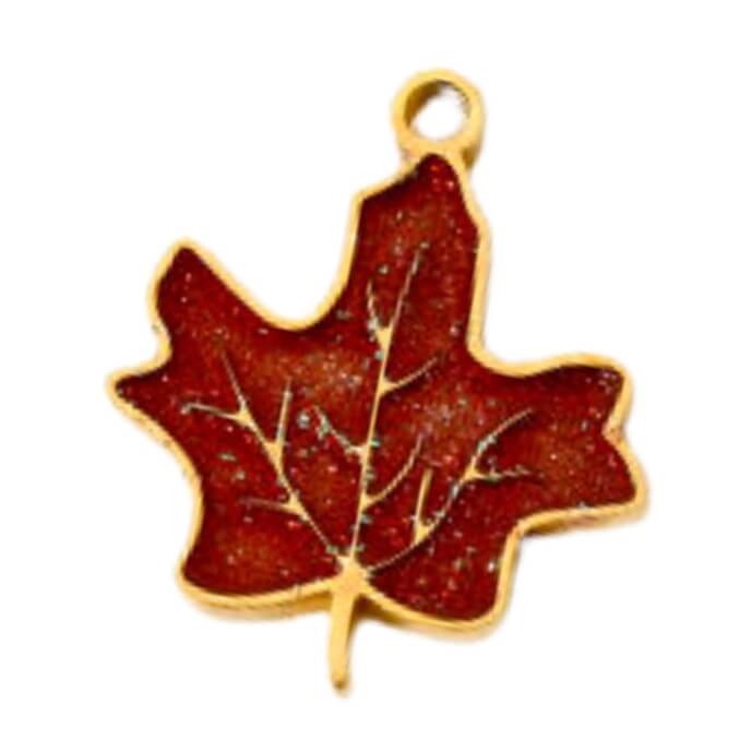 Feuille rouge - 14x13mm