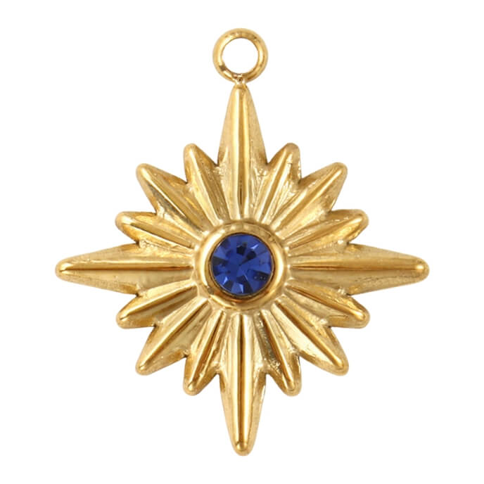 Étincelle strass bleu - 19mm