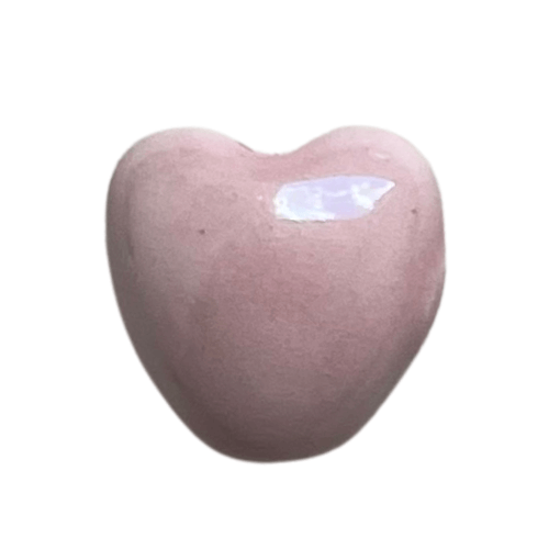 Cœur céramique rose - 10mm
