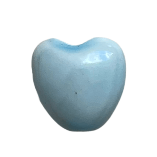 Cœur céramique bleu clair - 10mm