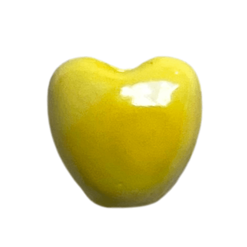 Cœur céramique jaune - 10mm