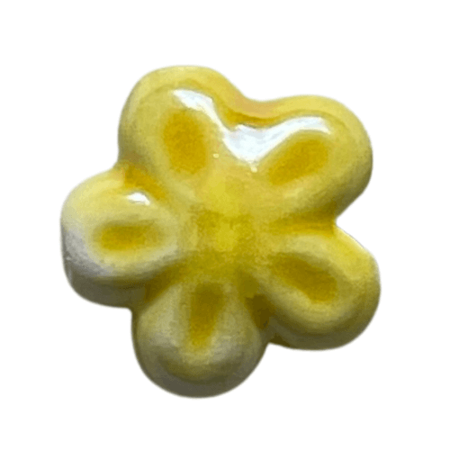 Fleur céramique jaune - 12mm