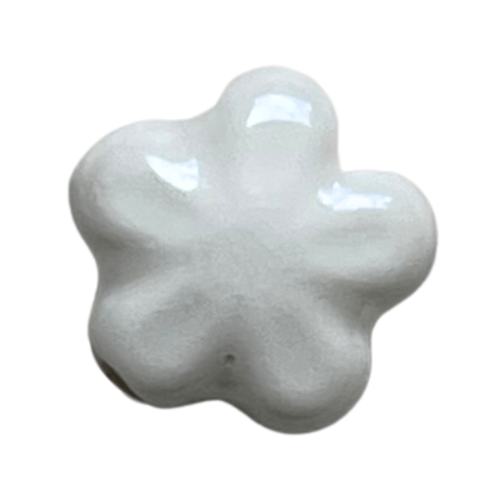 Fleur céramique blanc - 12mm