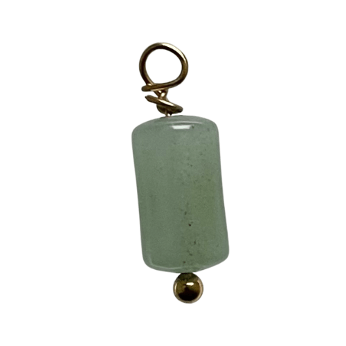 Perle cylindre vert d'eau - 10mm