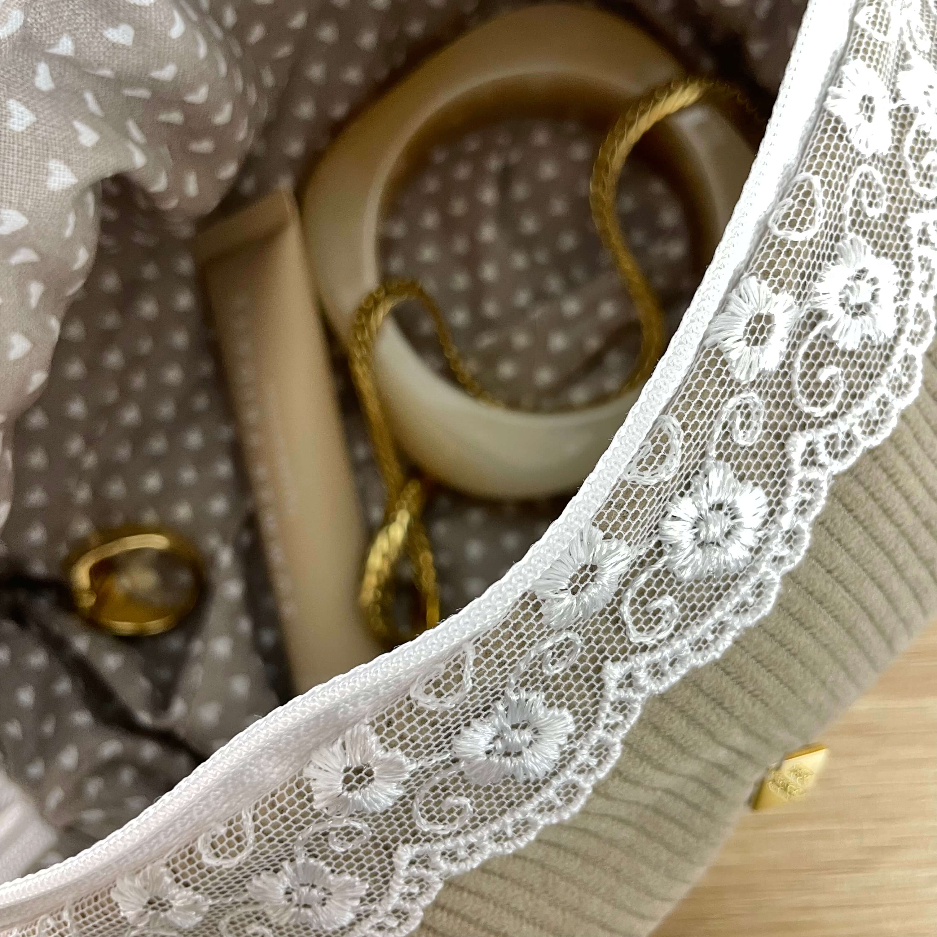 Trousse velours beige